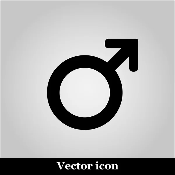 Icono de signo masculino. Botón de Internet sobre fondo blanco . — Vector de stock