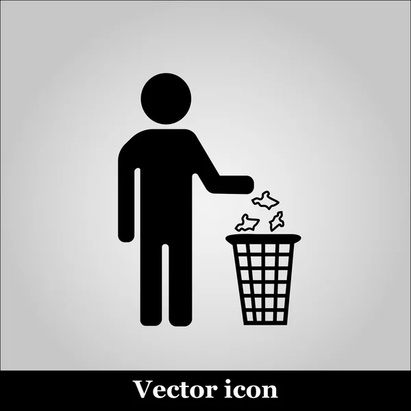 Mantén limpio el icono. No signo de basura . — Vector de stock