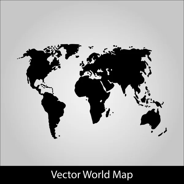 Mapa del mundo sobre fondo gris, ilustración vectorial — Vector de stock