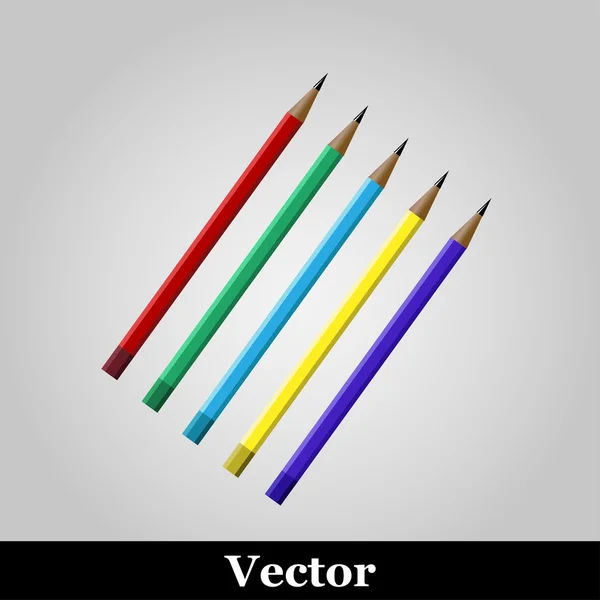 図は、灰色の背景のベクトル鉛筆アイコン — ストックベクタ