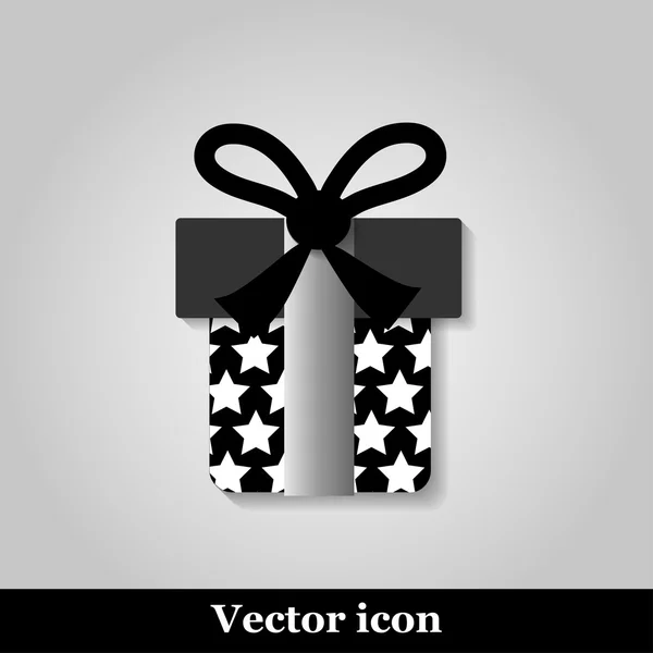 Icono de regalo sobre fondo gris, ilustración vectorial — Vector de stock