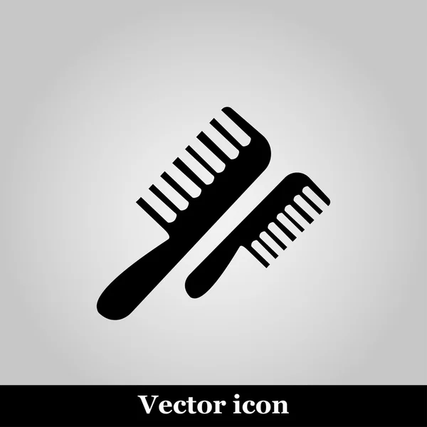 Flat comb icon on grey background, vector illustration — Stock Vector