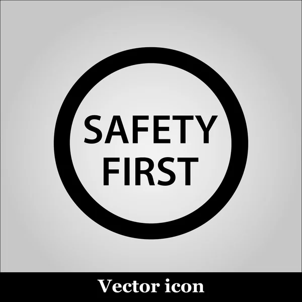 První ikona černé kulaté bezpečnost na šedém pozadí — Stockový vektor