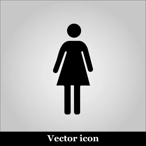 Ícone de mulher no fundo cinza, ilustração vetorial —  Vetores de Stock