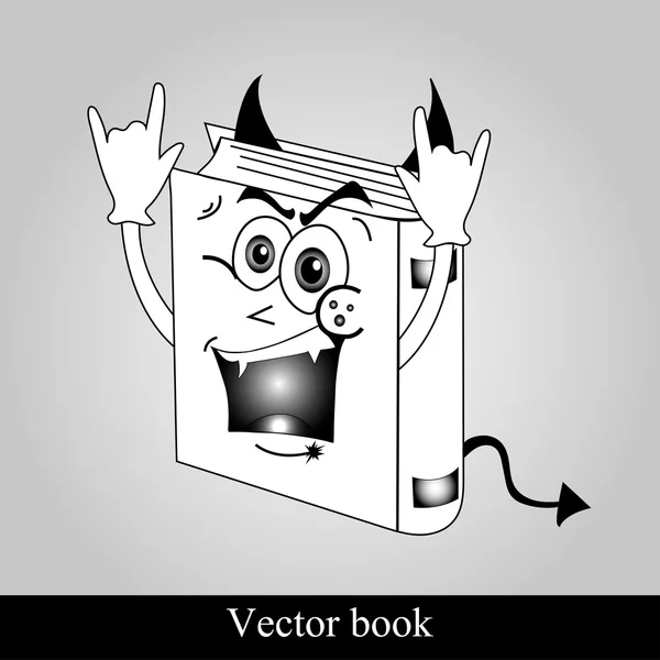 灰色の背景、ベクトル図で面白い本 — ストックベクタ