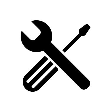 Siyah simgesi beyaz arka plan üzerinde ayarlama, illüstrasyon vektör