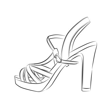 Zarif kadın yüksek topuk ayakkabı beyaz arka plan üzerinde