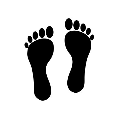 Ayak izleri beyaz arka plan üzerinde simge tasarlamak vektör