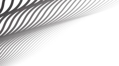 Grey Wavy Line Abstract Background in Modern Minimalist Flowing Vector Design with Smooth Pattern