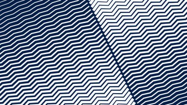 Modern Dinamik Geometrik Desen Tasarımı ile Mavi ve Beyaz Zigzag Çizgili Soyut Arkaplan