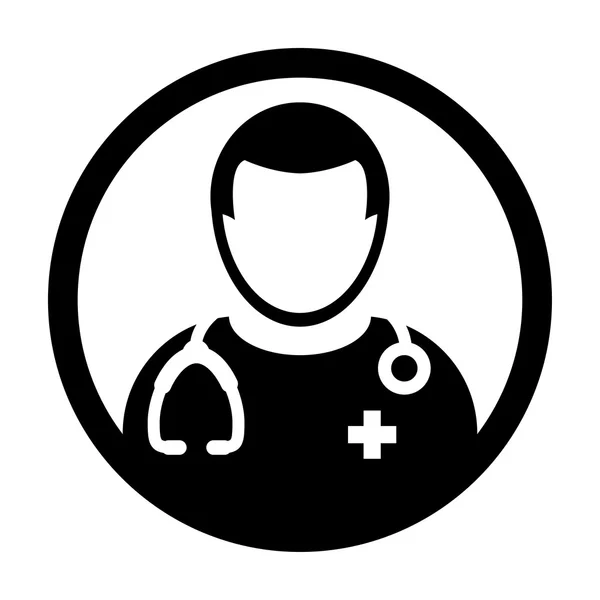 Docteur Icône - Médecin de couleur plate — Image vectorielle