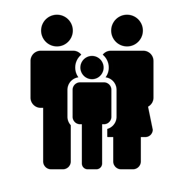 Icono familiar - Icono de la paternidad, el padre, la madre y el niño en la ilustración vectorial . — Vector de stock