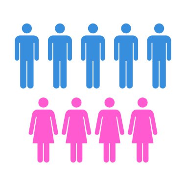 İnsanlar Simgesi - Erkek, Kadın, Nüfus, Takım, Grup, Vektör illüstrasyon kalabalık simgesi.