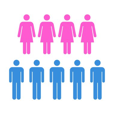 İnsanlar Simgesi - Erkek, Kadın, Nüfus, Takım, Grup, Vektör illüstrasyon kalabalık simgesi.