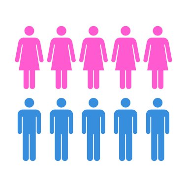 İnsanlar Simgesi - Erkek, Kadın, Nüfus, Takım, Grup, Vektör illüstrasyon kalabalık simgesi.