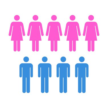 İnsanlar Simgesi - Erkek, Kadın, Nüfus, Takım, Grup, Vektör illüstrasyon kalabalık simgesi.