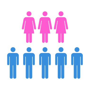 İnsanlar Simgesi - Erkek, Kadın, Nüfus, Takım, Grup, Vektör illüstrasyon kalabalık simgesi.