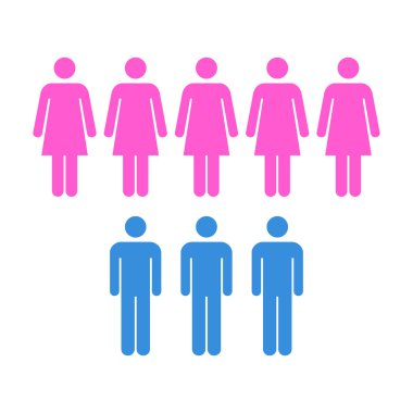 İnsanlar Simgesi - Erkek, Kadın, Nüfus, Takım, Grup, Vektör illüstrasyon kalabalık simgesi.