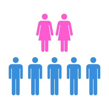 İnsanlar Simgesi - Erkek, Kadın, Nüfus, Takım, Grup, Vektör illüstrasyon kalabalık simgesi.