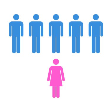 İnsanlar Simgesi - Erkek, Kadın, Nüfus, Takım, Grup, Vektör illüstrasyon kalabalık simgesi.