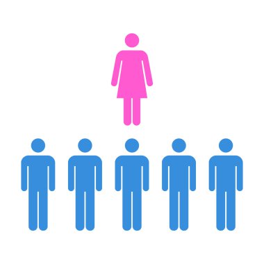 İnsanlar Simgesi - Erkek, Kadın, Nüfus, Takım, Grup, Vektör illüstrasyon kalabalık simgesi.