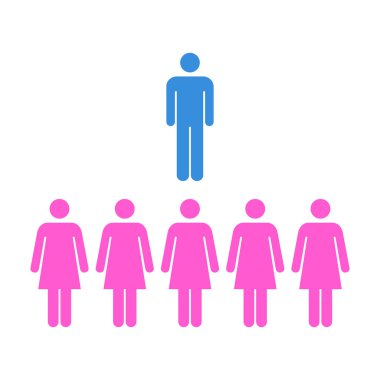 İnsanlar Simgesi - Erkek, Kadın, Nüfus, Takım, Grup, Vektör illüstrasyon kalabalık simgesi.