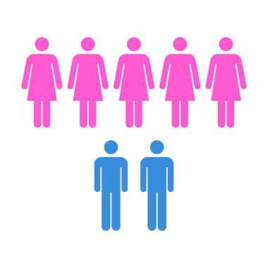 İnsanlar Simgesi - Erkek, Kadın, Nüfus, Takım, Grup, Vektör illüstrasyon kalabalık simgesi.