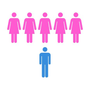 İnsanlar Simgesi - Erkek, Kadın, Nüfus, Takım, Grup, Vektör illüstrasyon kalabalık simgesi.