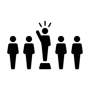 Lider Icon - liderlik, patron, politikacı, yönetim, kurşun simgesinde glif vektör çizim.