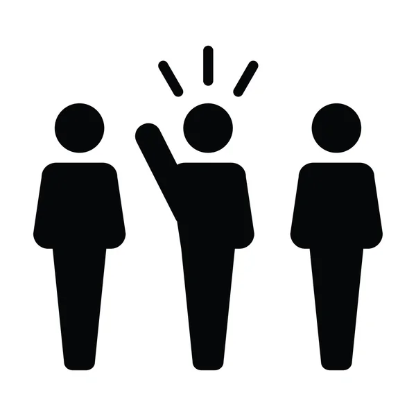 Lider Icon - liderlik, patron, politikacı, yönetim, kurşun simgesinde glif vektör çizim.