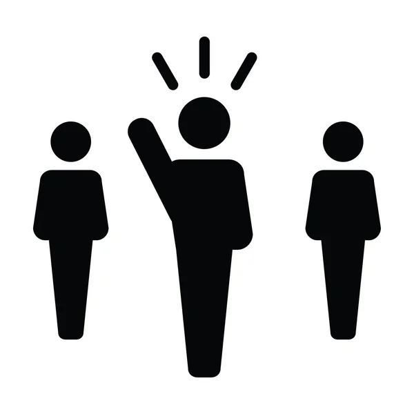 Lider Icon - liderlik, patron, politikacı, yönetim, kurşun simgesinde glif vektör çizim.