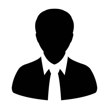Kullanıcı simgesi - profil, adam, işadamı, Yöneticisi, müşteri, istemci kullanıcı simgesinde glif vektör çizim