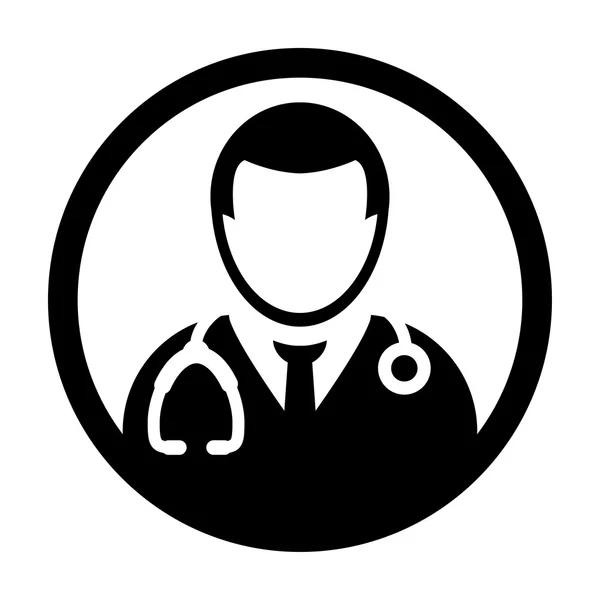 Εικόνα ιατρός - παθολόγος, ιατρική, υγειονομική περίθαλψη, Md εικονίδιο στην απεικόνιση γλύφο διανυσματικό — Διανυσματικό Αρχείο