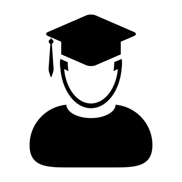 Икона студента - Выпускной, Образовательный, Академический, Векторная икона — стоковый вектор