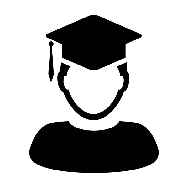 Икона студента - Выпускной, Академический, Образовательный, Векторная икона — стоковый вектор