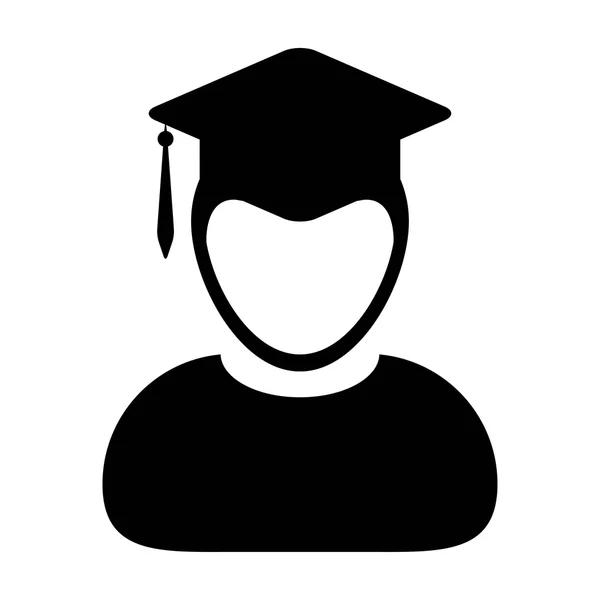 Ícone de estudante - Graduado, Acadêmico, Educação, Ícone de vetor de grau — Vetor de Stock