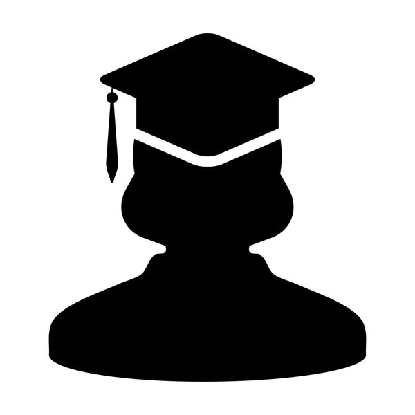 Ícone de estudante - Graduado, Acadêmico, Educação, Ícone de vetor de grau — Vetor de Stock