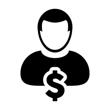 Kullanıcı simgesi - dolar, iş, para vektör