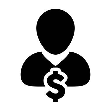 Kullanıcı simgesi - dolar, iş, para vektör