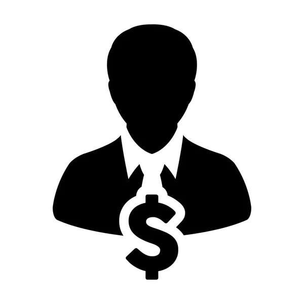 Icône utilisateur - Dollar, Entreprise, vecteur d'argent — Image vectorielle