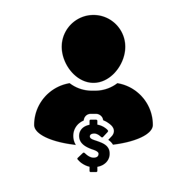 Gebruiker Icon - Dollar, Business, geld Vector — Stockvector