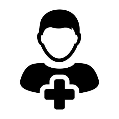 Kullanıcı simgesi - adam, hesap, yeni, profil glif vektör çizim Ekle