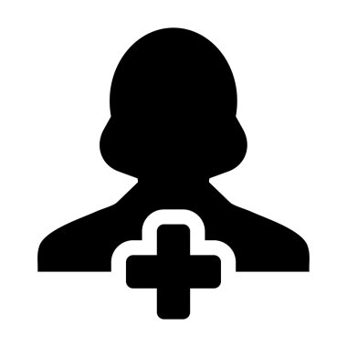 Kullanıcı simgesi - kadın, hesap, yeni, profil glif vektör çizim Ekle