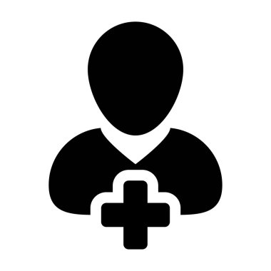 Kullanıcı simgesi - adam, hesap, yeni, profil glif vektör çizim Ekle