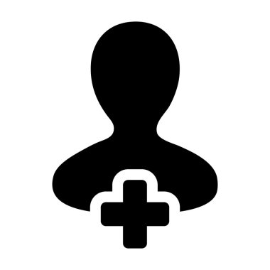 Kullanıcı simgesi - adam, hesap, yeni, profil glif vektör çizim Ekle