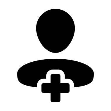 Kullanıcı simgesi - adam, hesap, yeni, profil glif vektör çizim Ekle