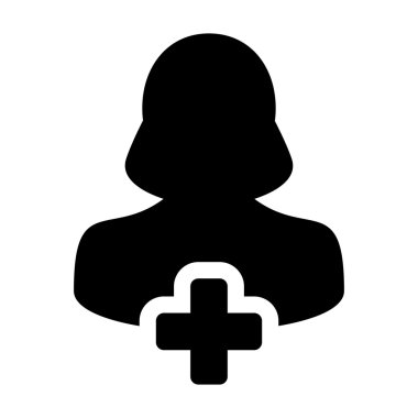 Kullanıcı simgesi - kadın, hesap, yeni, profil glif vektör çizim Ekle