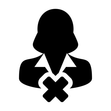 Kullanıcı simgesi - kadın, hesabı, Avatar, profil glif vektör çizim silme