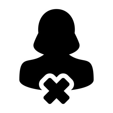 Kullanıcı simgesi - kadın, hesabı, Avatar, profil glif vektör çizim silme