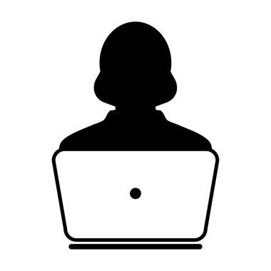 Kullanıcı simgesi - dizüstü, bilgisayar, aygıt, alt vektör çizim